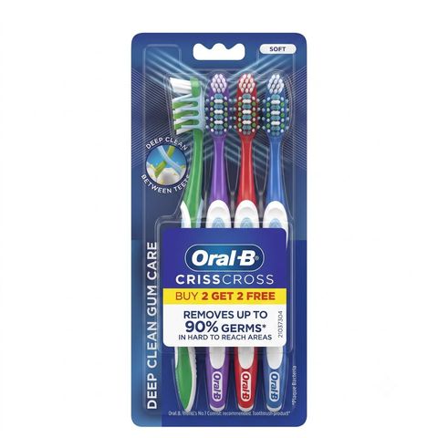 Oral-B Toothbrush CrissCross Deep Clean Gum Care Soft 4 Pieces