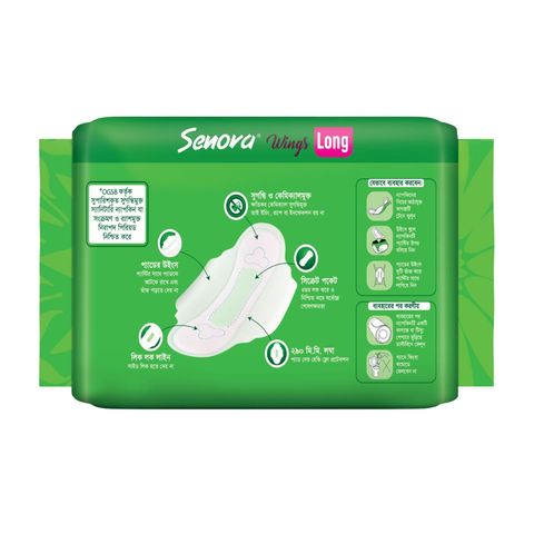 (Buy 2 & Get Only 279 Tk) Senora Wings Long Heavy Flow 290mm Sanitary Napkin Pad 15 Pieces