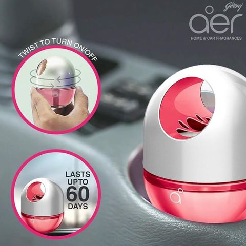 Aer Twist Dashboard Car Freshener Petal Crush Pink 45g