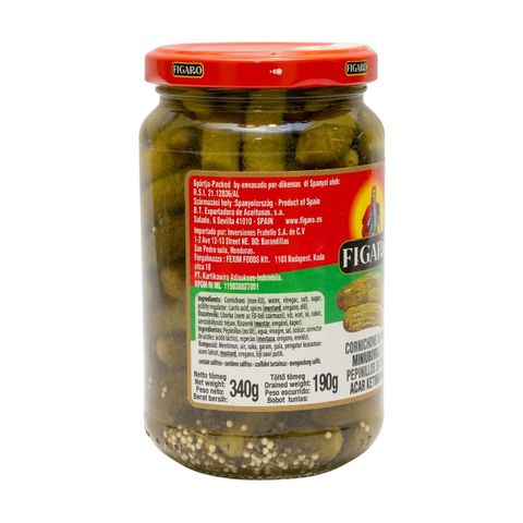 Figaro Cornichons In Vinegar 340g
