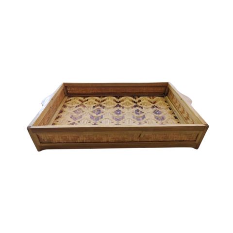 Pisces Bamboo Tray - Jamdani Box Design - Large (15" X 10") 1 Piece