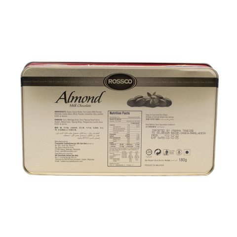 Rossco Chocolate Almond Milk Chocolate Tin 180g