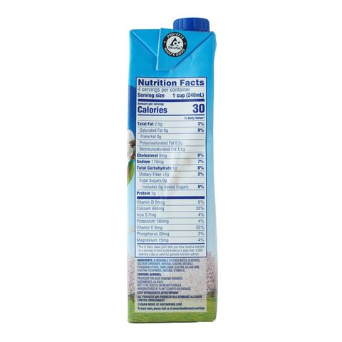 Blue Diamond Almond Breeze Unsweetened Vanilla Dairy Free Milk 946ml