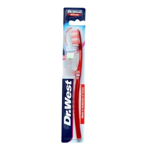Dr. West Medium Toothbrush Assorted 1 Piece