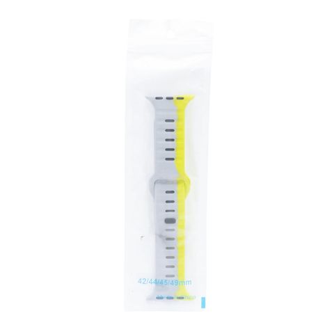 Dual Color Silicone Strap Watch Band Slide Lock Ash & Lemon 1 Piece