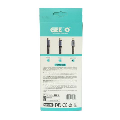 Geeoo Dc 30 Fast Charging 3a Data Cable 2m Iphone 1 Piece