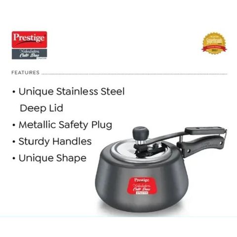 Prestige Nakshatra Cute Duo Svachh Hard Anodised Spillage Control Pressure Cooker 3L 1 Piece