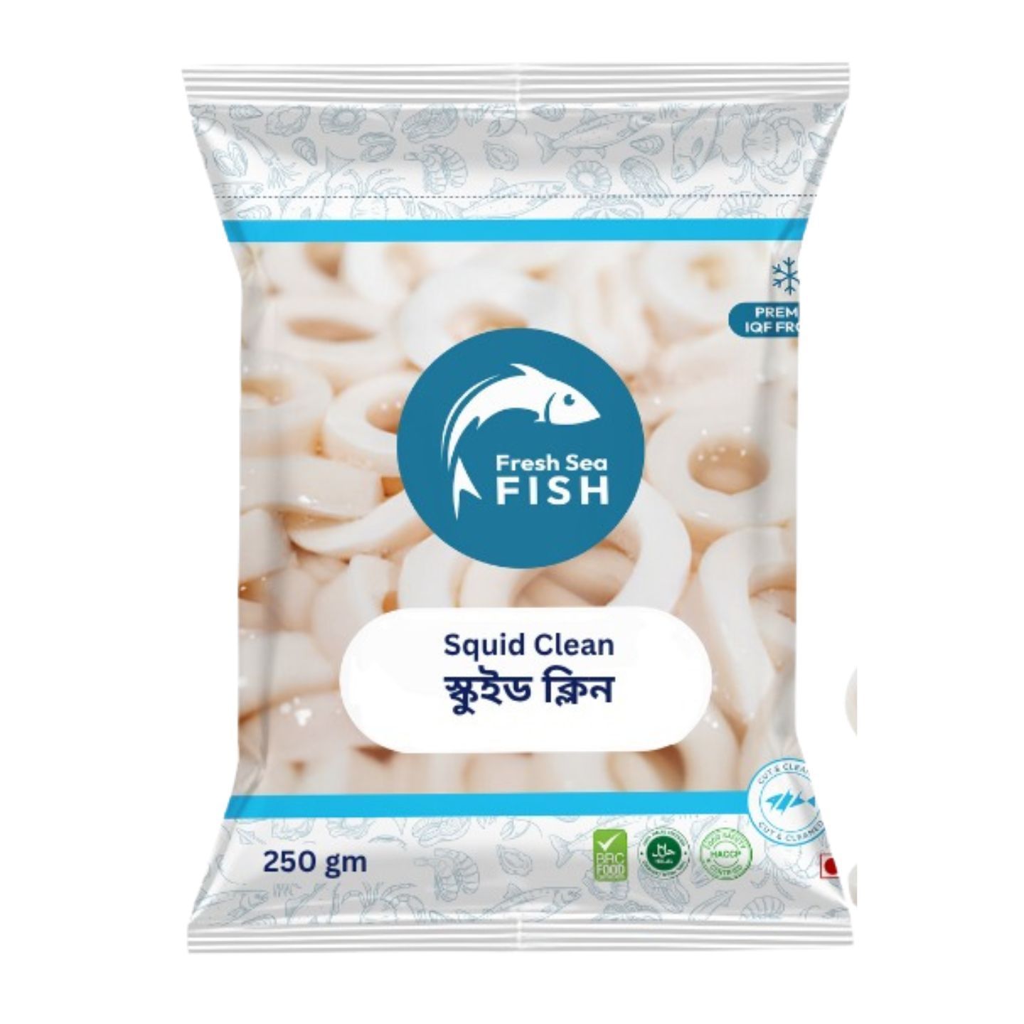 Fresh Sea Fish Squid Clean 250g