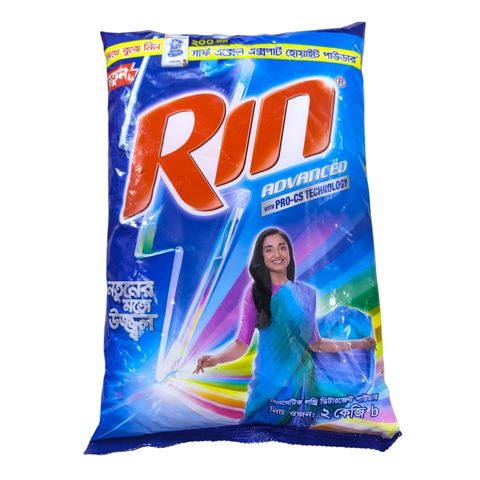 Buy Rin Advanced Synthetic Laundry Detergent Powder 2kg & Get Free Surf excel 200g