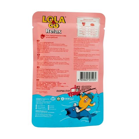 Lola & Co Relax Pouch Tuna Topping Kanikama In Jelly For All Cats 80g