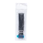 Slide Lock Loop Fabric Strap Watch Band Black 1 Piece