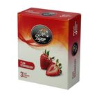 Tiger Strawberry Flavor Dotted Thin Condoms 3 In 1 Packet