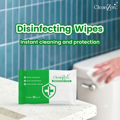 Clean Zen Disinfecting Wipes Pouch Pack 30 Pieces