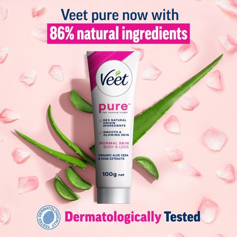 Buy Veet Pure Hair Removal Cream Normal Skin Aloe Vera & Rose Smooth Skin in Minutes 100g & Get Free Dettol Original Soap 75g 