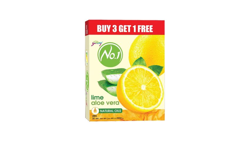 (Buy 3 & Get 1 Free) Godrej No.1 Lime Soap 100g