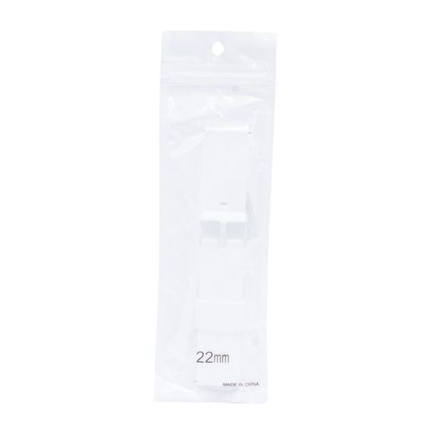 Silicone Strap Watch Band Pin Lock White 22mm 1 Piece