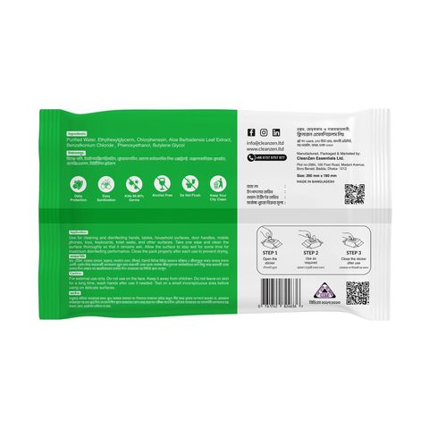 Clean Zen Disinfecting Wipes Pouch Pack 30 Pieces