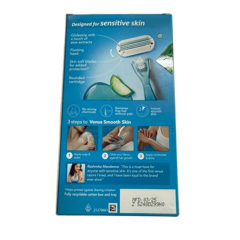 Gillette Venus Smooth Sensitive 1 Razor 1 Cart 1 Piece