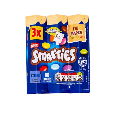 Nestle Smarties Chocolate 3x34g 102g 