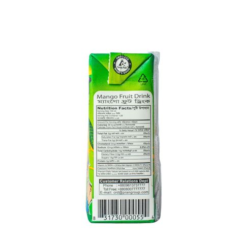 Pran Junior Fruit Drink Mango 125ml