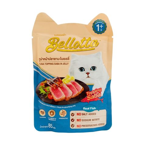 Bellotta Adult Pouch Tuna Topping Saba In Jelly 85g 
