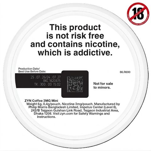 Zyn Coffee Can 15 Pouches 3mg