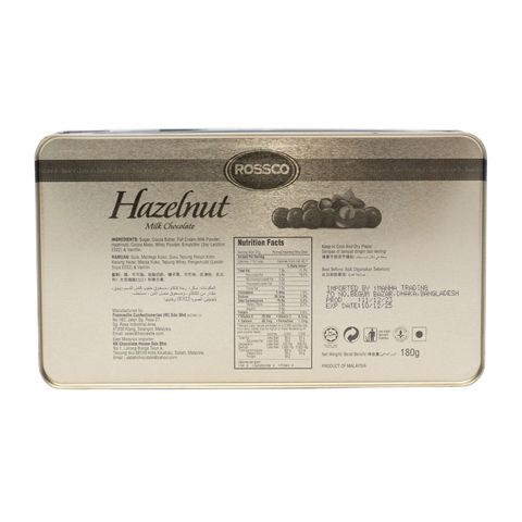 Rossco Chocolate Hazelnut Milk Chocolate Tin 180g