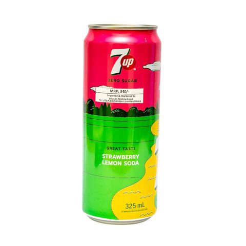 7up Zero Sugar Strawberry Lemon Soda 325ml