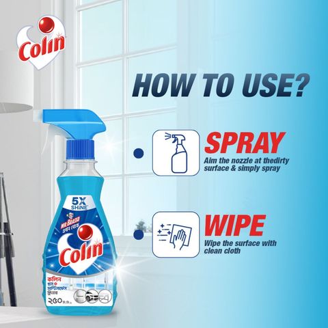 Colin Glass & Surface Cleaner Liquid Spray 250ml