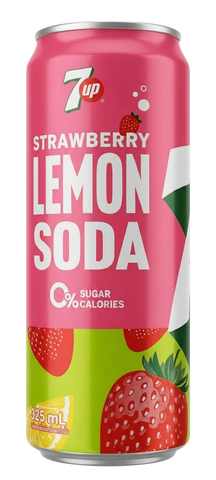 7up Zero Sugar Strawberry Lemon Soda 325ml