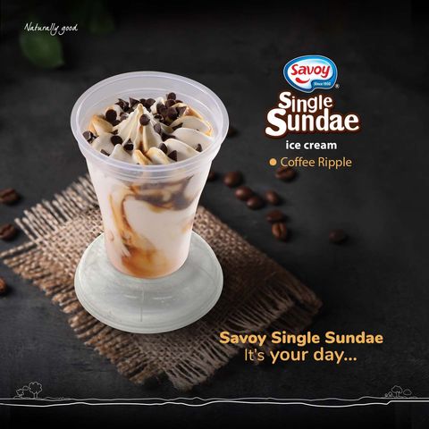 Savoy Single Sundae Coffee Ripple Ice Cream 100ml