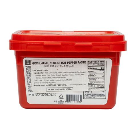 Monggo Gochu Jang Korean Hot Pepper Paste 500g