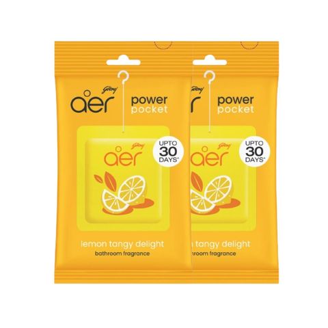 Aer Power Pocket Bathroom Freshener Lemon Tangy Delight 2 Pack 10g