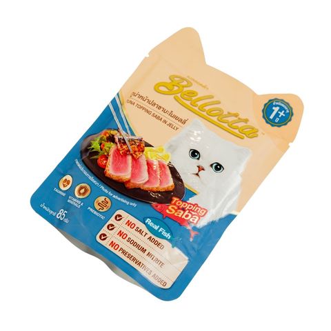 Bellotta Adult Pouch Tuna Topping Saba In Jelly 85g 