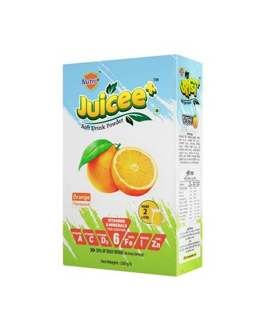 Juicee+ Soft Drinks Powder Box Orange 250g