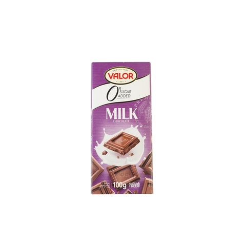Valor Milk Chocolate 0% Sugar Added 100g