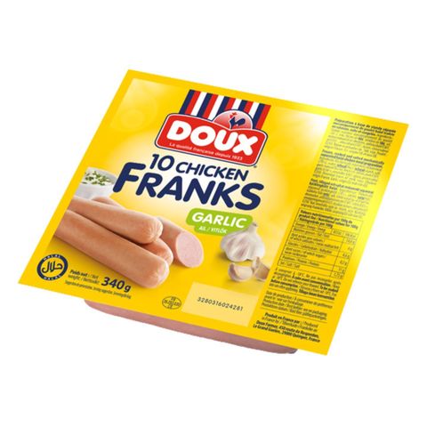 Doux Chicken Frank Sausage Garlic 340g