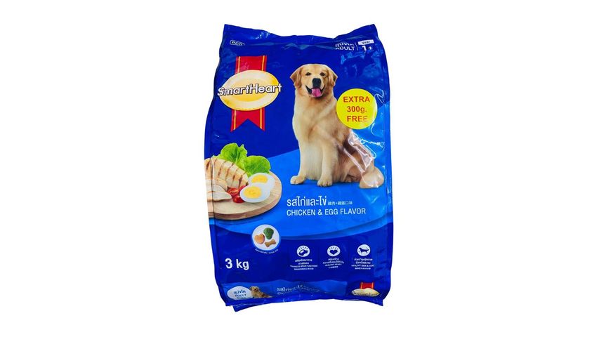 Smart Heart Adult Dog Food Imported - Chicken Egg Flavoured 3kg