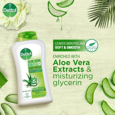 Dettol Aloe Vera Leaves Skin Feeling Soft & Smooth Bodywash 250ml