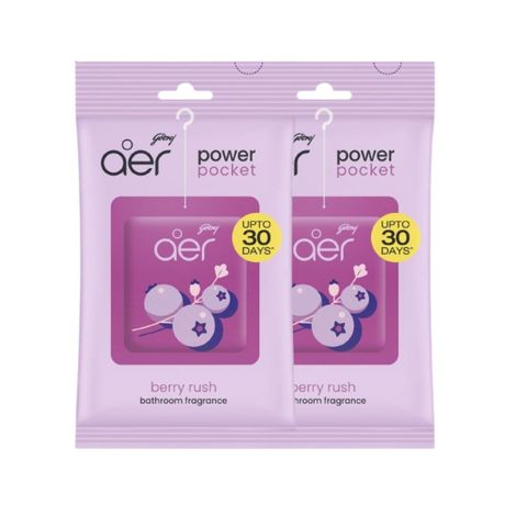 Aer Power Pocket Bathroom Freshener Berry Rush 2 Pack 10g