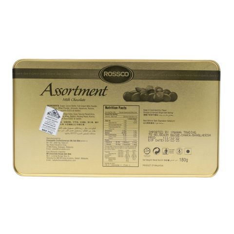 Rossco Chocolate Assortment Milk Chocolate Tin 180g