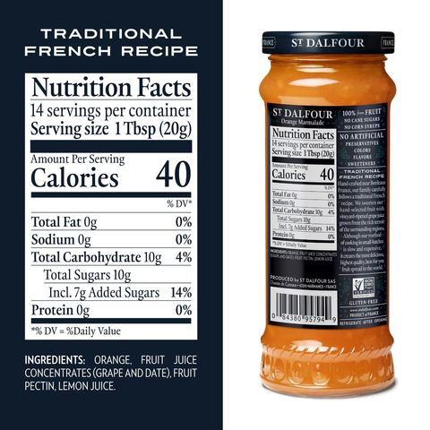 St Dalfour Orange Marmalade Fruit Spread 284g