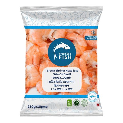 Fresh Sea Fish Brown Chingri Head less Small 250g ±10g