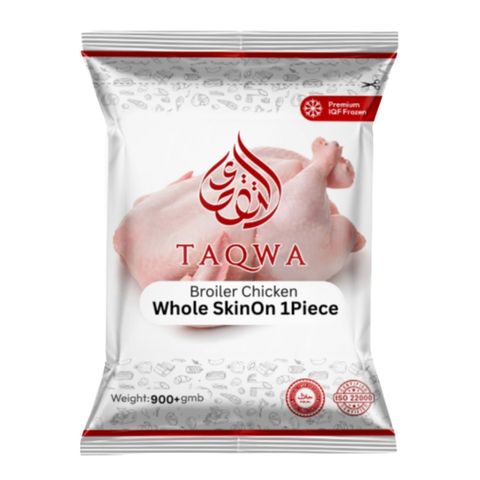 Taqwa Broiler Chicken Whole Skin On 900g+ 1Piece