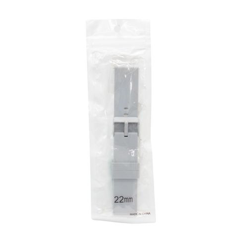 Silicone Strap Watch Band Pin Lock Light Gray 22mm 1 Piece