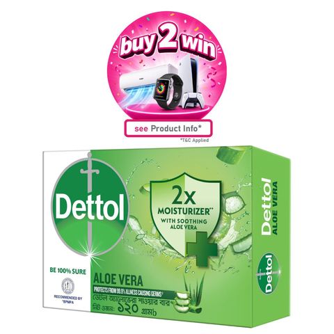 Dettol Soap Aloe Vera Bathing Bar Soap 120g