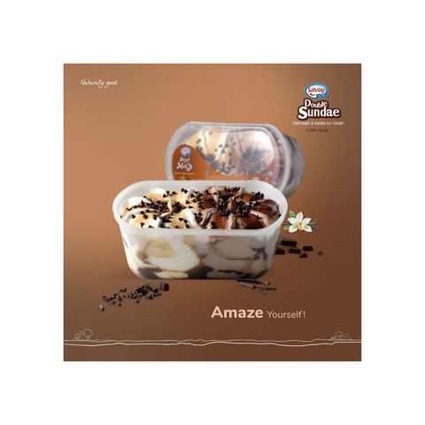 Savoy Double Sundae Chocolate & Vanilla With Coffee Ripple Ice Cream 1L