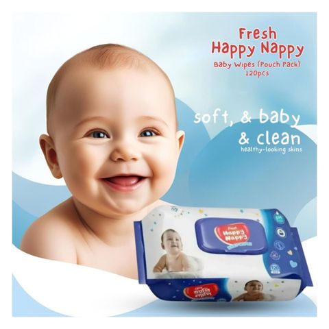 Fresh Happy Nappy Baby Wipes Pauch 20 Pieces