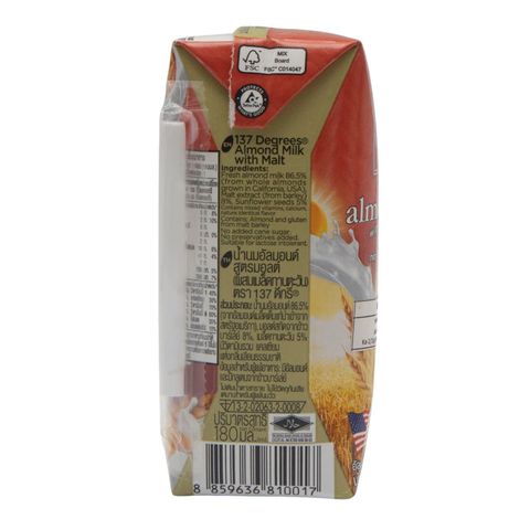 137 Degrees Real Almond Milk With Malt 180ml