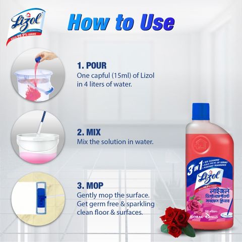 Lizol Disinfectant Surface Cleaner Floral 5L